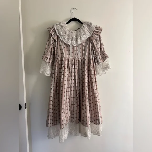 BATSHEVA chamomile lace collar floral print cotton dress - Picture 3 of 9